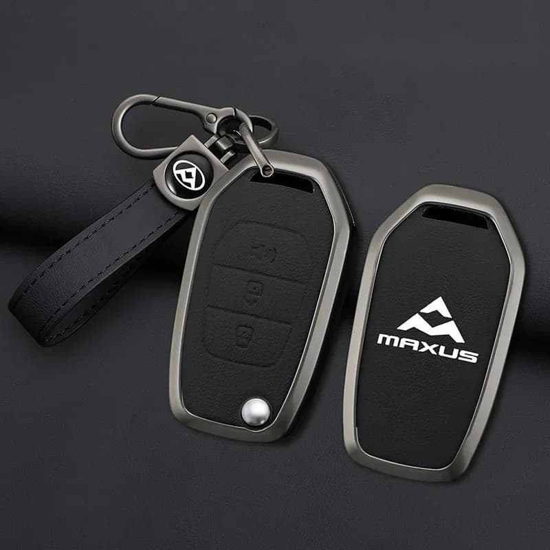 Zinc Alloy Leather Car Key Case Cover For SAIC MAXUS T60 Keychain Remote Auto Protection Guard Shell Fob Holder Accessories