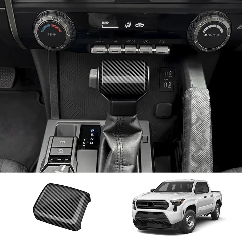 For TOYOTA TACOMA 2024 2025 ABS carbonfiber Car gear lever shift knob head cover Handball Trim Sticker Interior Accessories
