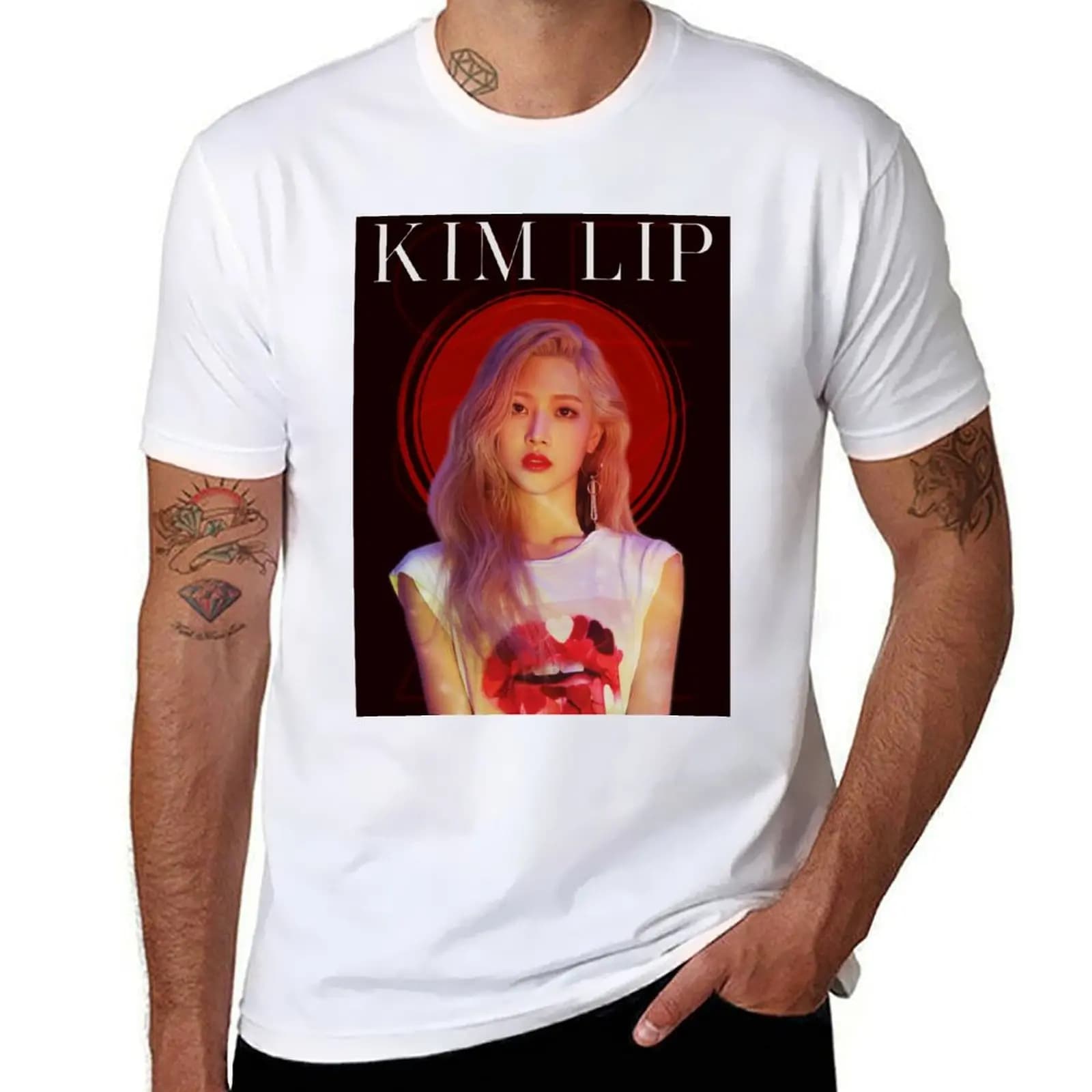 Loona Kim Lip T-Shirt man t shirt cotton t shirts designer T-Shirt