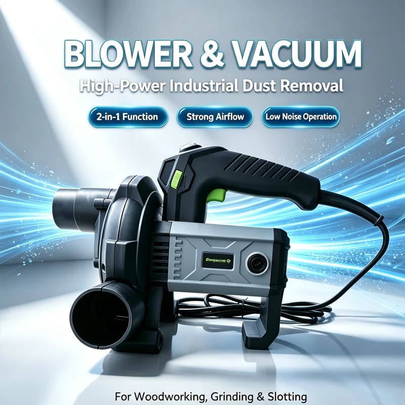 750W Blower Vacuum Cleaner 2-in-1 High Power Industrial Dust Collector for Woodworking Grinding Slotting Cleaning Workshop Home