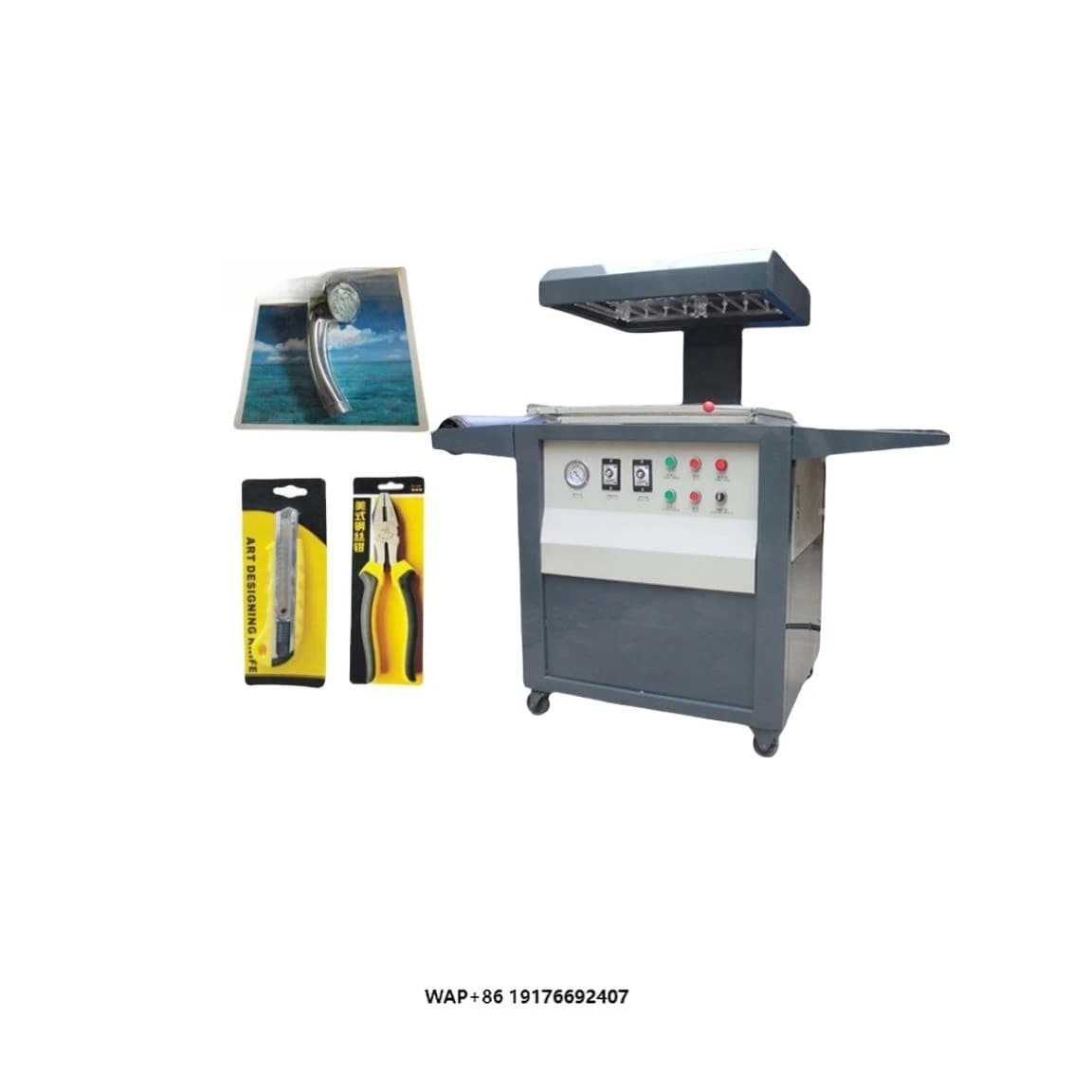 High Speed Automatic Board Vacuum Heat Sealer Film Cardboard  Packaging Machine for Hardware Tools Screw Battery Parts