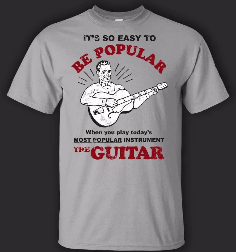 Fashion Design Cotton Short Sleeve O-Neck Tops Summer Cool Funny T-Shirt Popular Guitarist T-Shirt