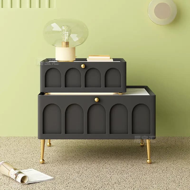 LMM light luxury premium French retro creative storage bedroom side few short bedside cabinets