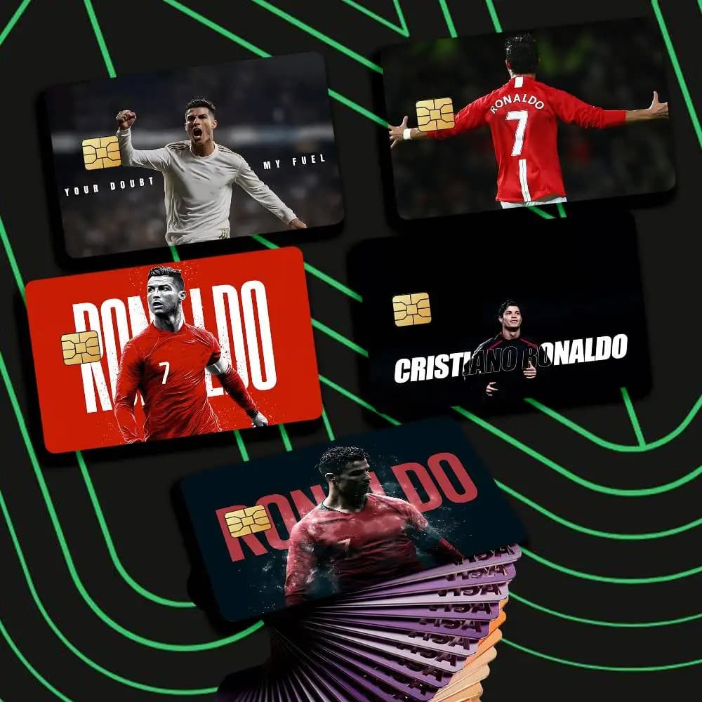 CR7-R-Ronaldo The GOAT Card Stickers for Bank Access Protective Waterproof Film Cover Sticker Gift