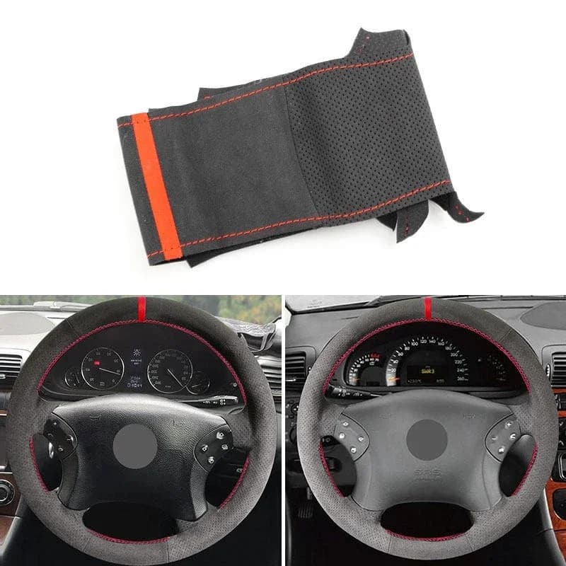 Hand Sewn Steering Wheel Leather Cover For Mercedes Benz C-Class W203 2001-2007