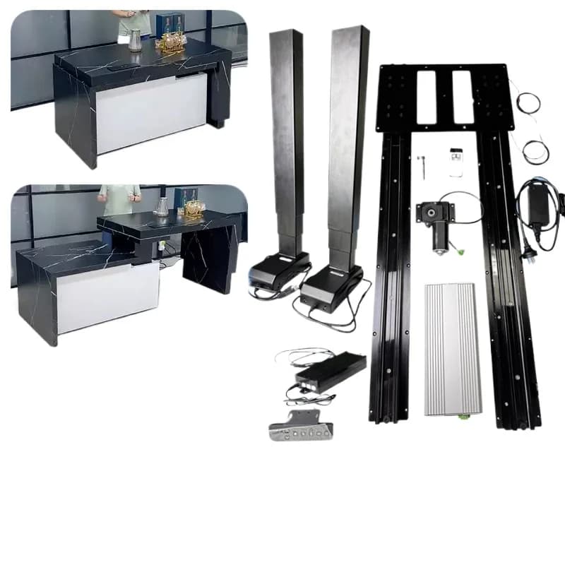 lifting and telescopic extension desktop mid-island track open kitchen dining table remote control hardware accessories