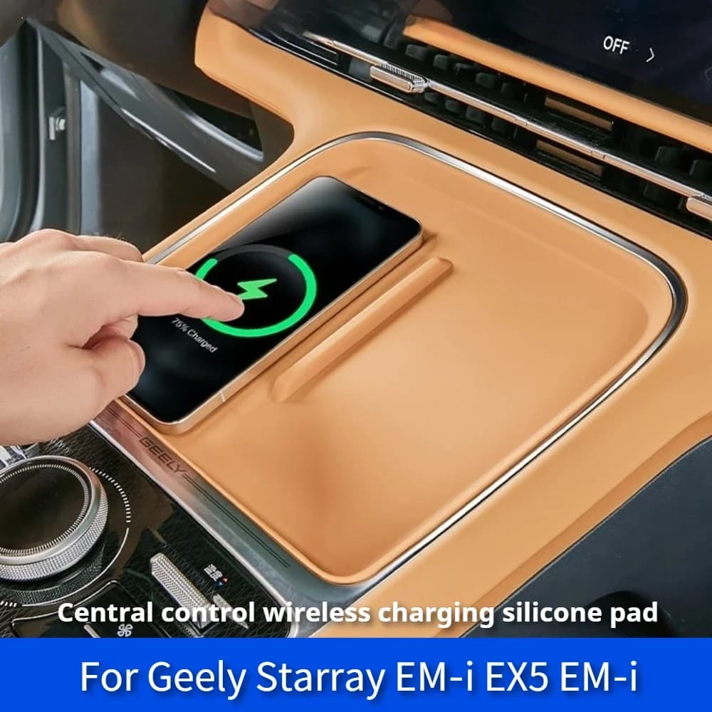 For Geely Starray EMi EX5 EMi Wireless Charging Silicone Pad Car Interior Dustproof Waterproof Anti Slip Mat For EX5