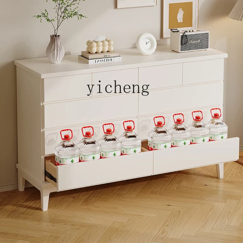 DSA all solid wood modern simple living room locker household cream wind small apartment bedroom storage cabinet