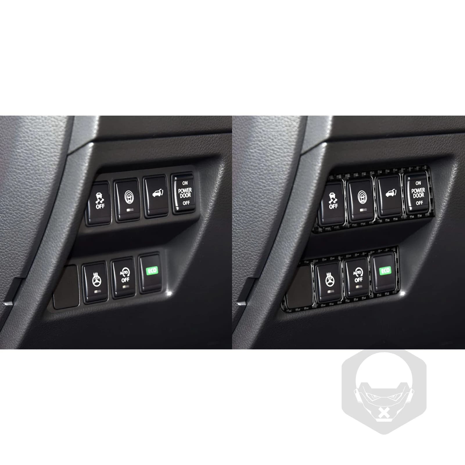 For Nissan X-Trail Rogue 2013-2021 Car Mode Switch Panel Frame Trim Real Carbon Fiber Interior Accessories Decoration Stickers
