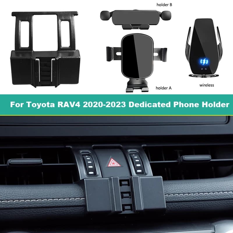 Car Phone Holder For Toyota RAV4 2020 2021 2022 2023 Navigation Bracket 15W Wireless Charging Phone Stand MagSafe Base
