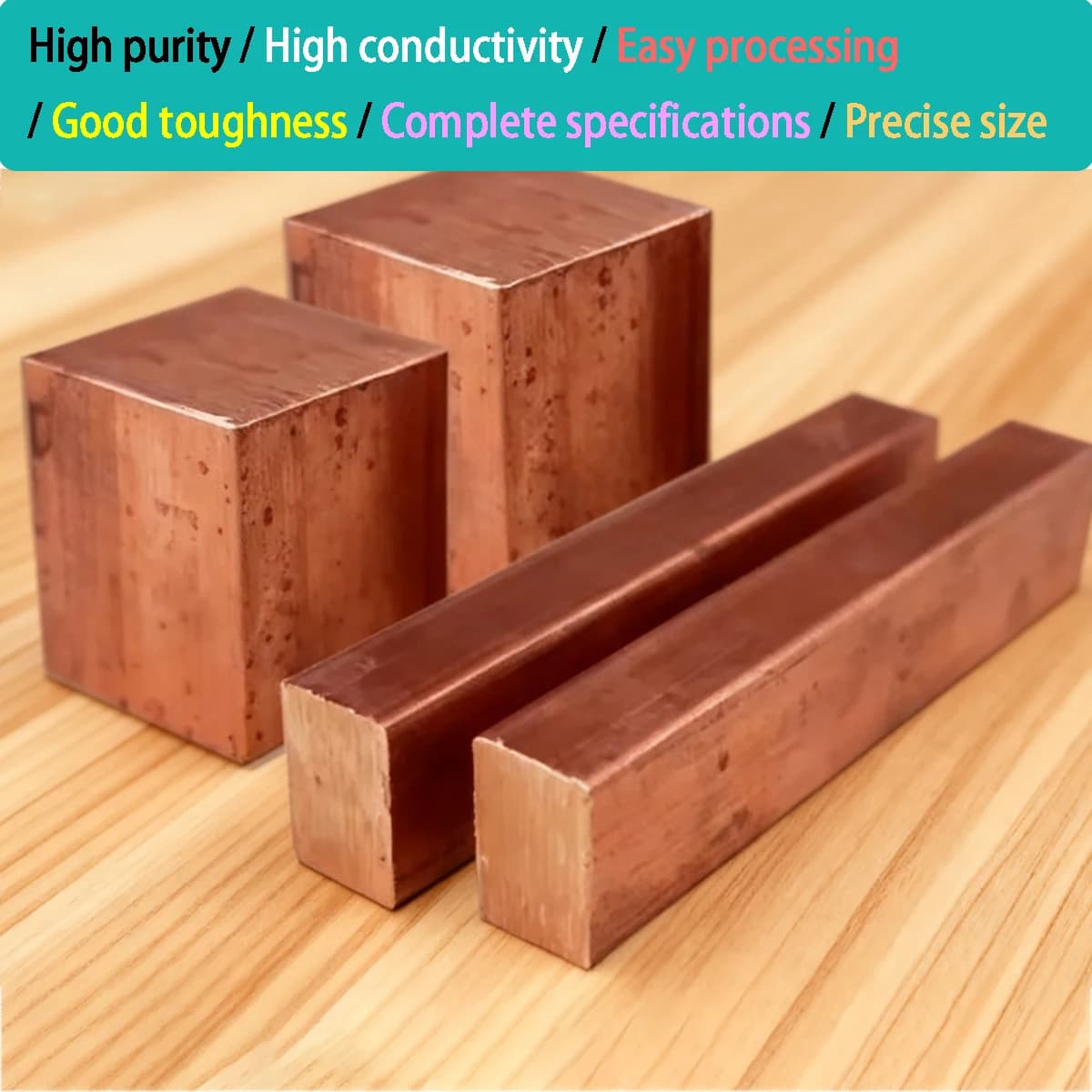 1pc Purple Copper Cubes Blocks Square Rods Plates Sheets - Custom Cuttable DIY Rivet Material & Building Metal Craft Supplies