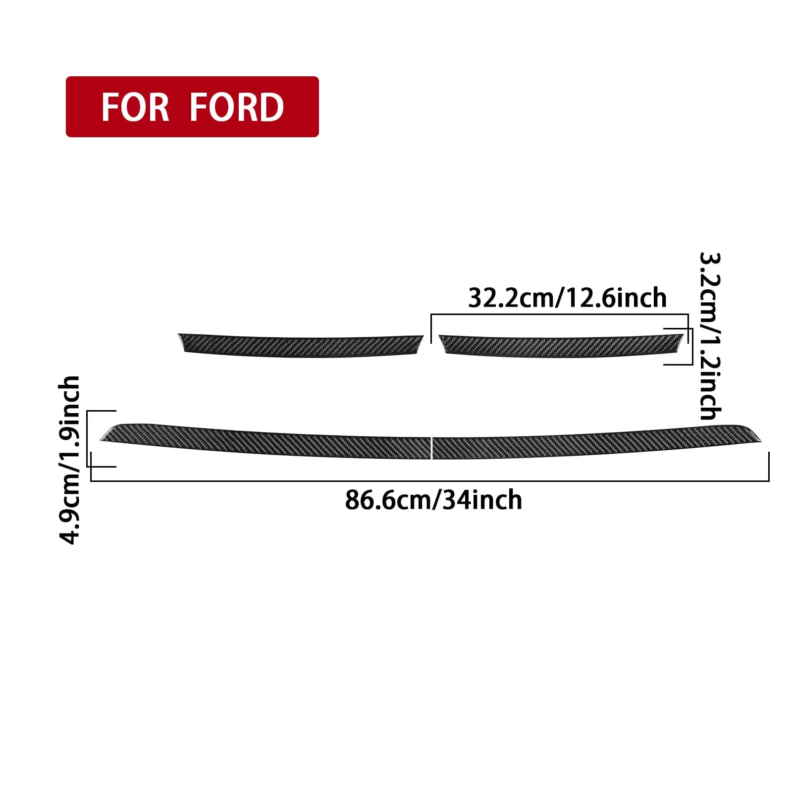 For Ford Maverick 2022—2024 Carbon Fiber Front Engine Hood Strip Decal Car Interior Accessories Cover Trim Sticker Modification