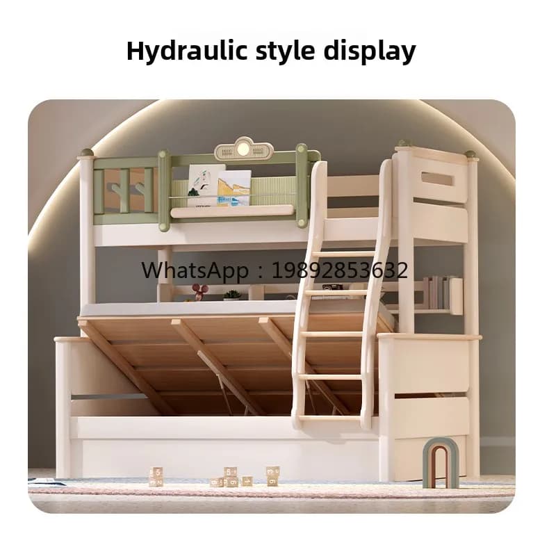 Bunk Bed Double Layer Bed Solid Wood Parent-Child  Small Apartment Double Ladder Cabinet Bed Small Apartment