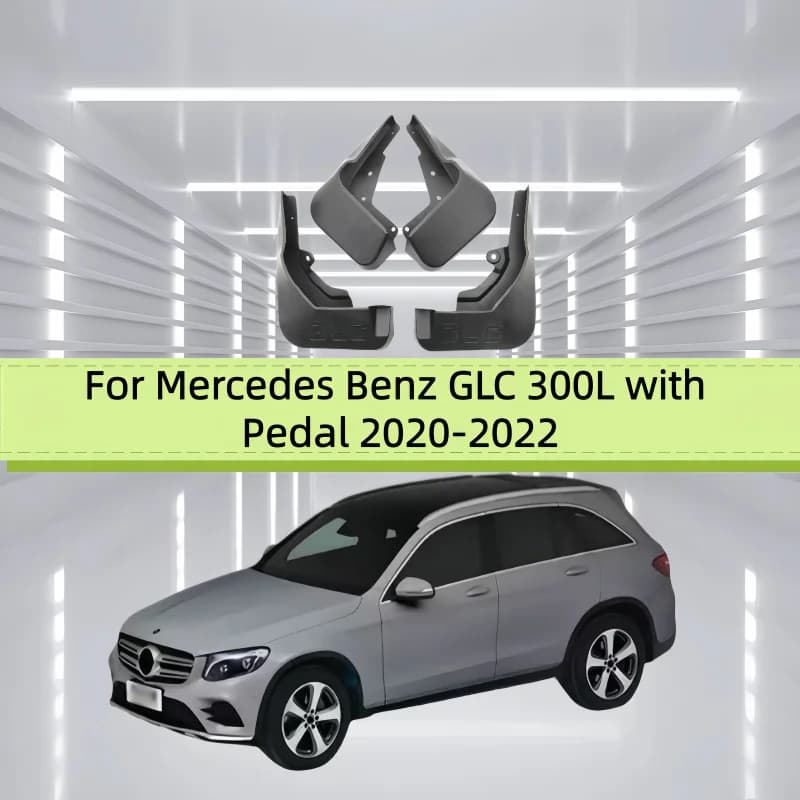 4PCS For Mercedes Benz GLC 300L with Pedal 2020-2022 Car Fender Mudguards Anti-splash Flap Front Rear Mudflap