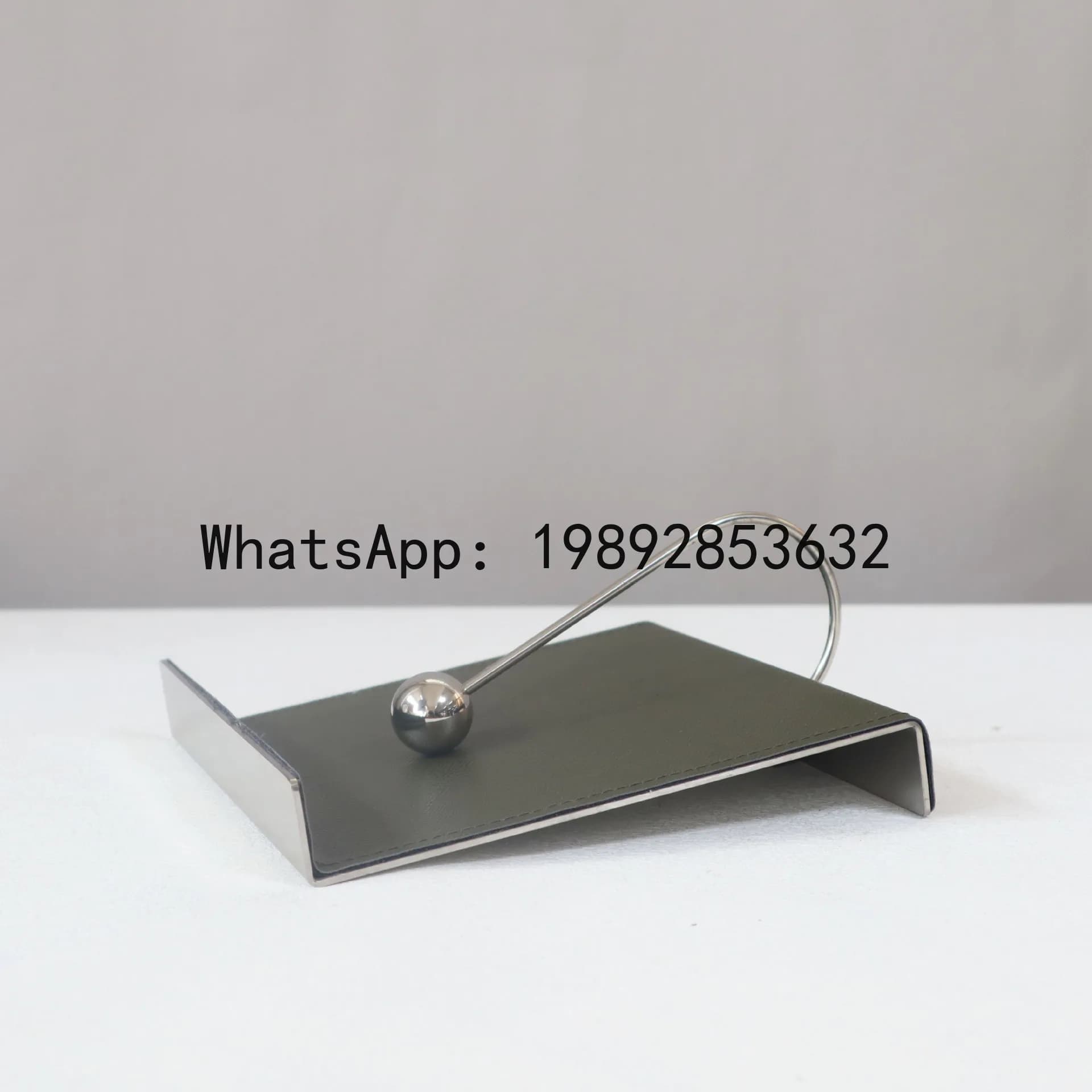 PYJ Modern Light Luxury Stainless Steel Leather Tissue Holder Paper Press Storage Creative Ornament Desktop Club