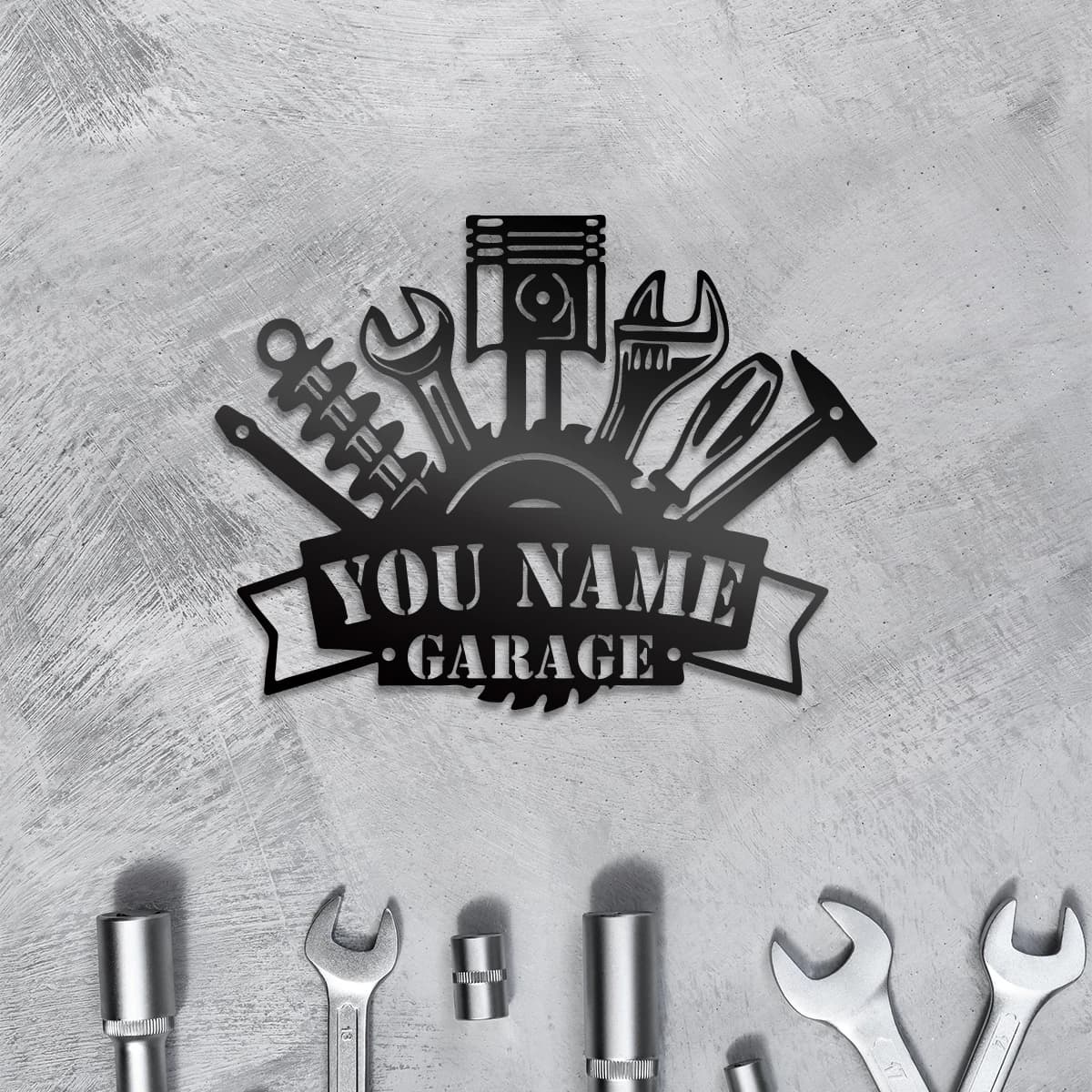 1pc Hot Sale Repair Tools Personalized Name Iron Wall Signs For Car Repair Shops Garage Decor  Custom Metal Wall Plaque