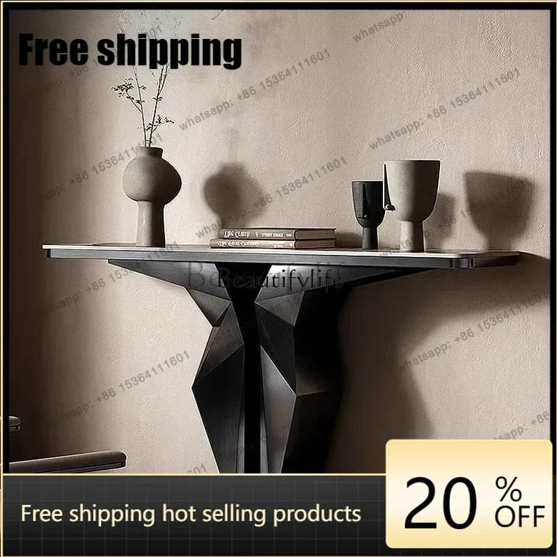 jj5  Italian light luxury entrance table Modern simple living room entry rock slab entrance table