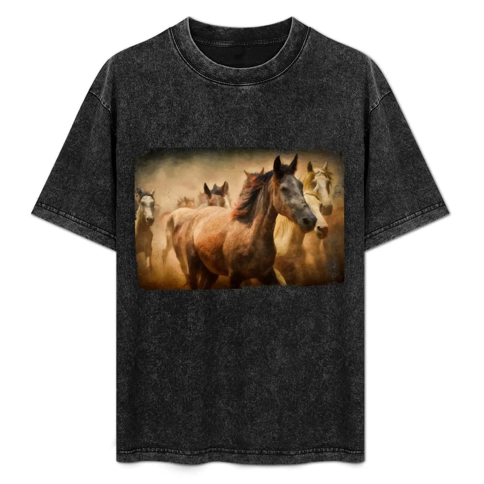 Galloping horses. Portrait. Colorful painting. T-Shirt man t shirt designer t shirt man casual T-Shirt