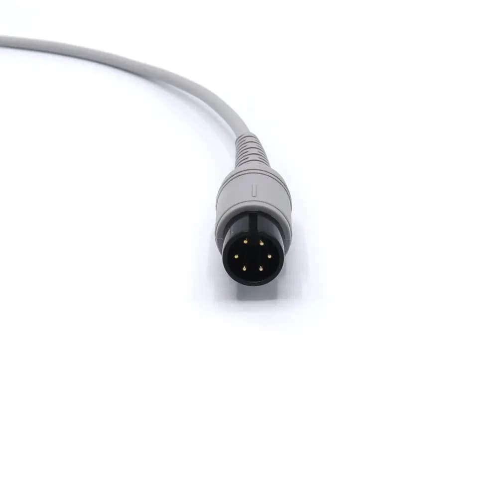 AAMI Compatible 3 Lead ECG Cable AHA Fixed Clip 6 Pins