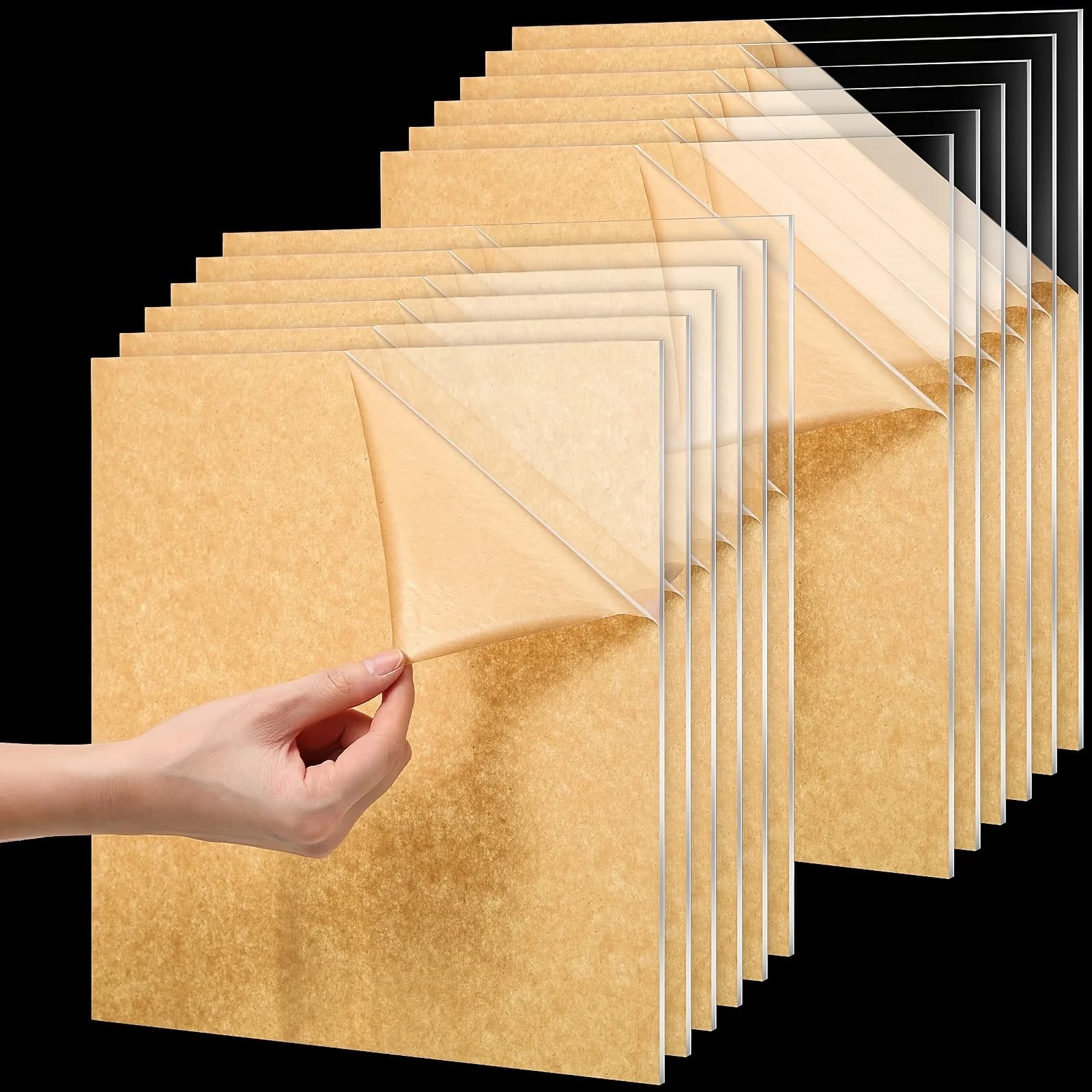 5-Pack of 1/8-inch Thick Transparent Acrylic Panels with Protective Film for Photo Frames, DIY Handicrafts and Display Projects