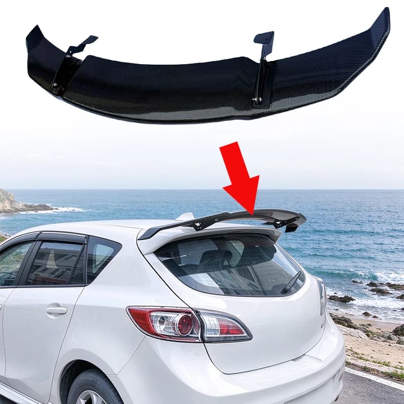 For Mazda 3 Hatchback 2014-2019 Racing Rear Spoiler Trunk Wing Lip Car Exterior Body Kit Auto Modification Accessories