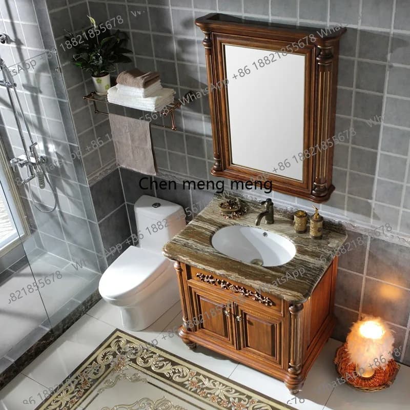 Light Luxury European-style Bathroom Cabinets Floor-to-ceiling Bathroom Cabinets Antique Home Furniture In Particolare