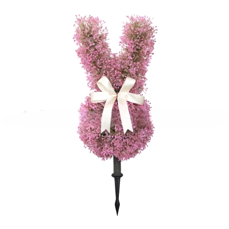 Pink Gypsy simulated green plant rabbit floor insert Easter bow home decoration outdoor courtyard