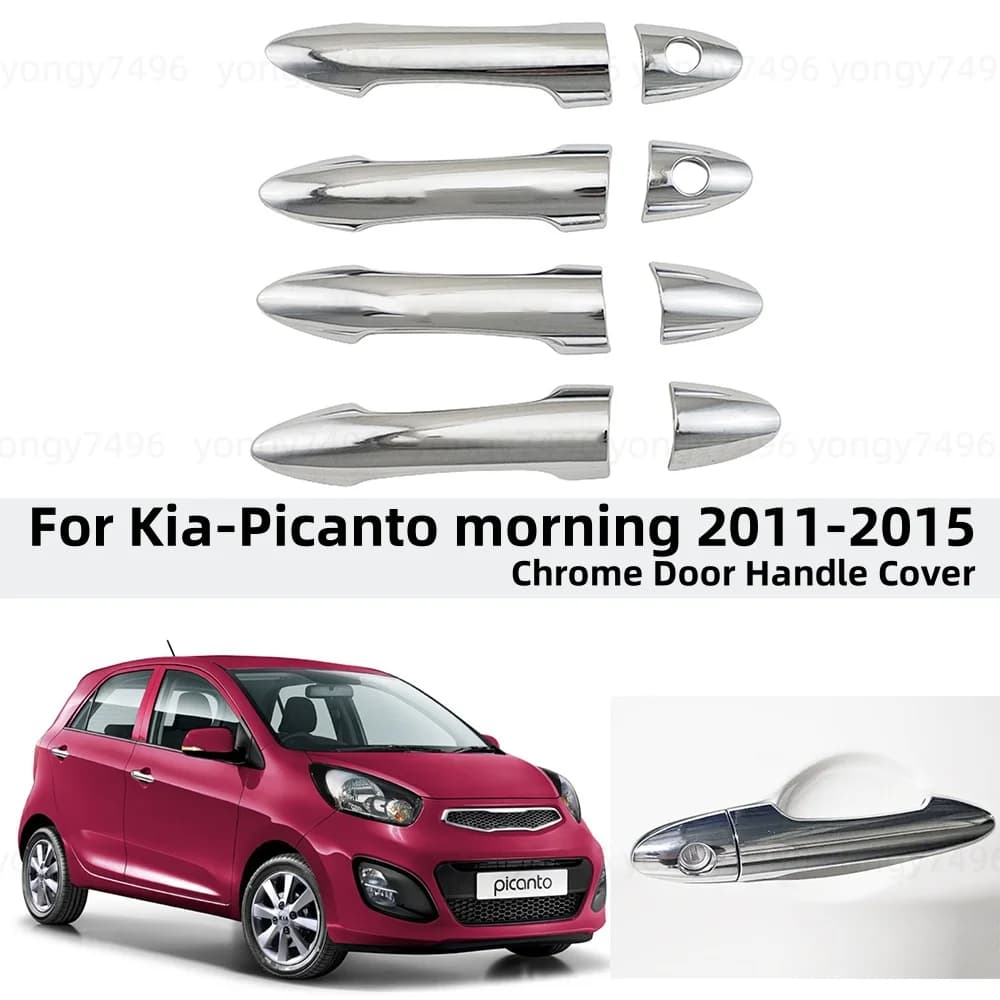 For Kia Picanto Morning 2011 2012 2013 2014 2015 Chrome Decoration Door Handle Covers Paste Style Car Stickers Accessories