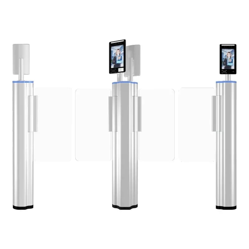 Aluminum alloy cylindrical facial recognition pedestrian channel swing gate single two-way traffic community office building