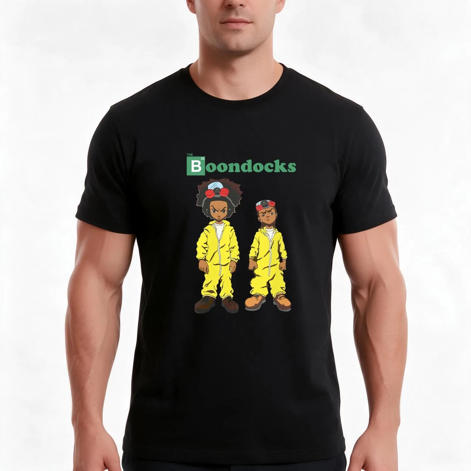 The-Boondocks Parody Breaking-Bad Funny Shirt T-Shirt, Summer Casual Cotton Tee, Oversized Streetwear Tops, Unisex Men Women