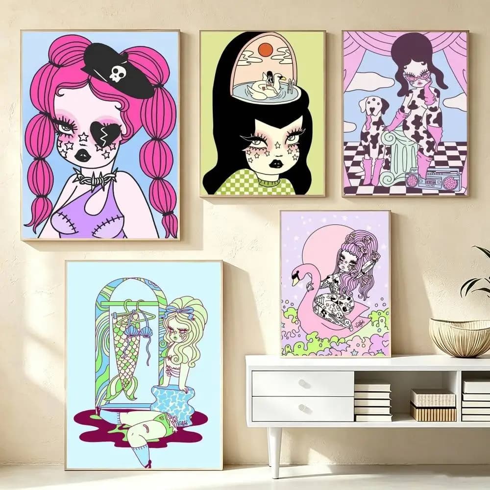 Valfre Prints  Poster Waterproof Wall Art Sticker For Bar Living Room Vintage Decor High Quality Print Gift