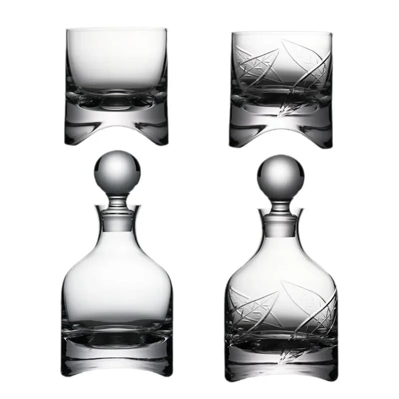 Modern simple and simple high-end light luxury crystal glass whiskey wine glass wine bottle foreign wine set