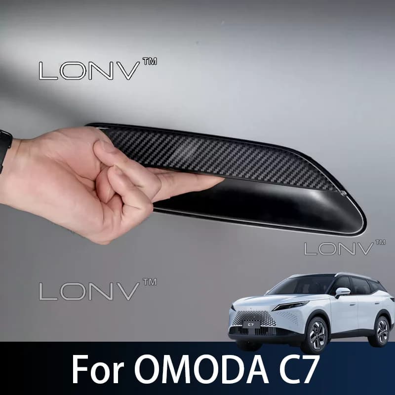 Door Handle Protector Wrap for OMODA C7 2026 2027 ABS Material Carbon Fiber Pattern Trim Stickers Cover Exterior Car Accessories
