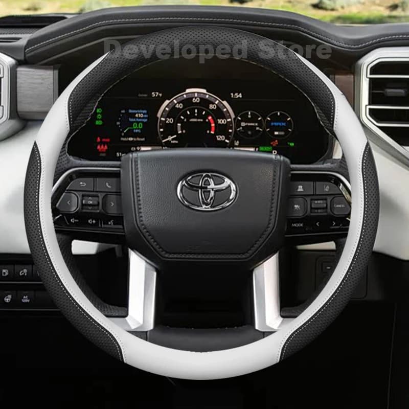 Car Steering Wheel Cover For Toyota Tundra 4Runner TRD Pro Sport 2026-2004 Round Auto Steering Wheel Toyota 4 Runner Accessories