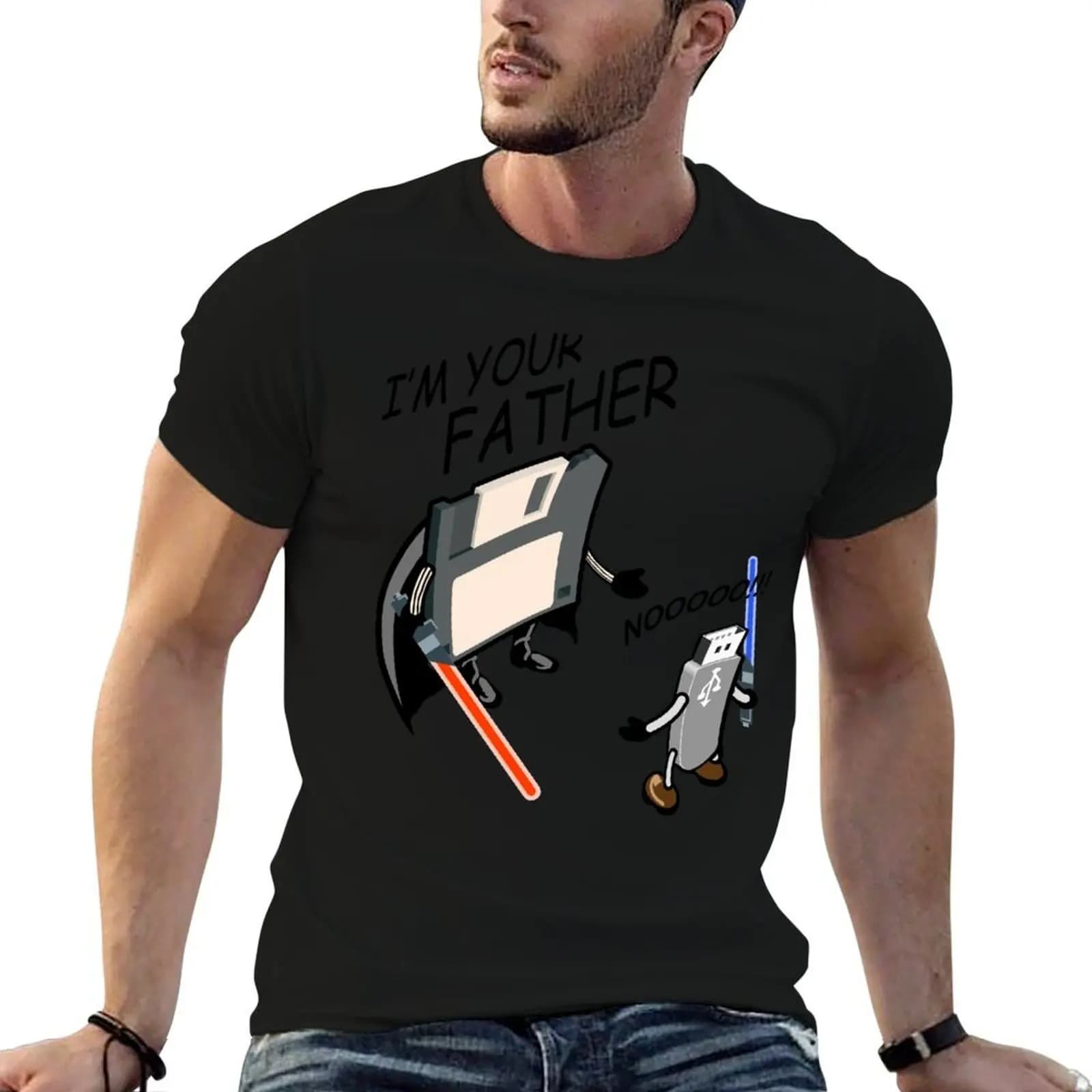 Usb Im your father T-Shirt summer top vintage clothes heavy weight t shirts for men