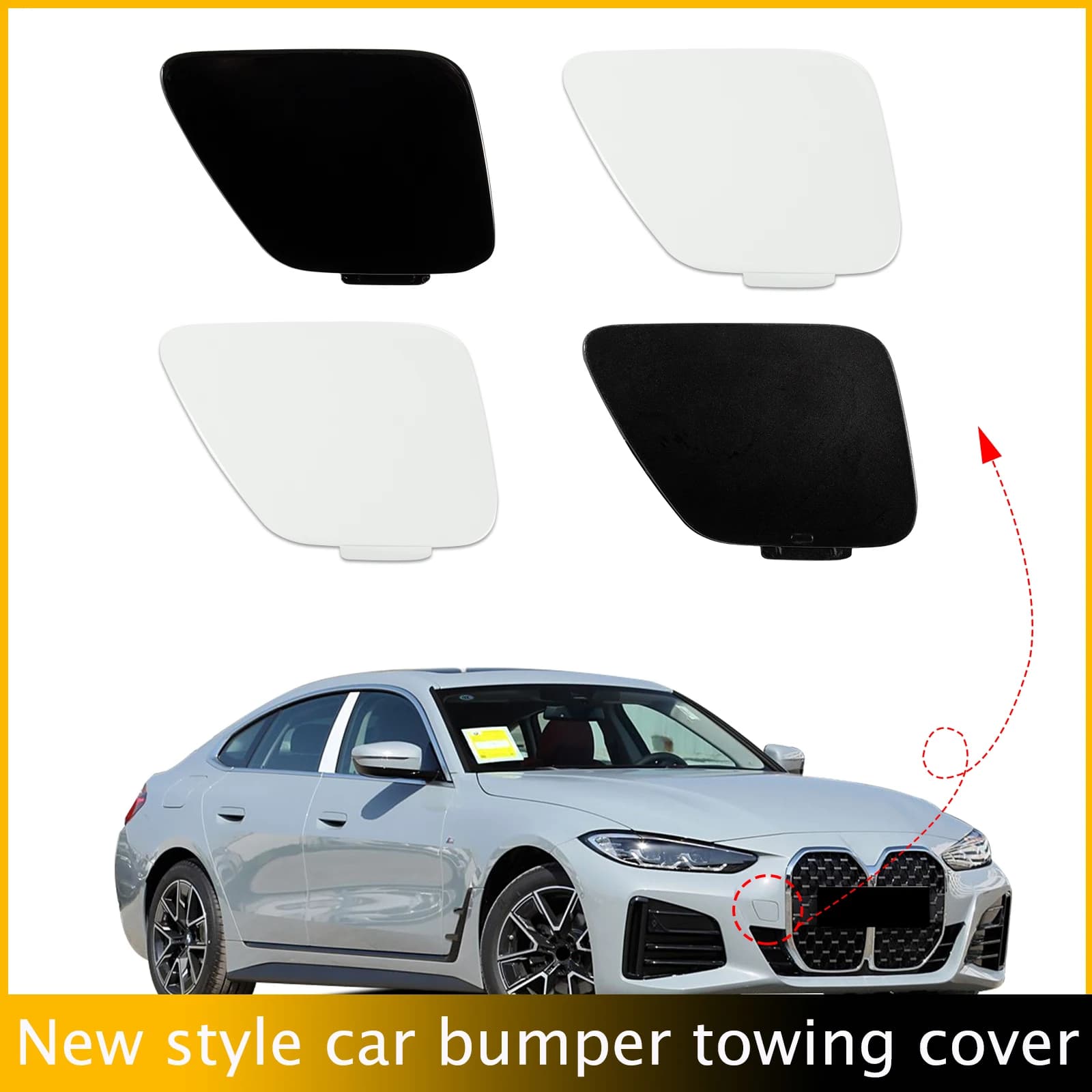 Front Bumper Tow Hook Cover Cap Towing Eye For BMW G22 G26 I4 4 series 2021 2022 2023  51115A0F324