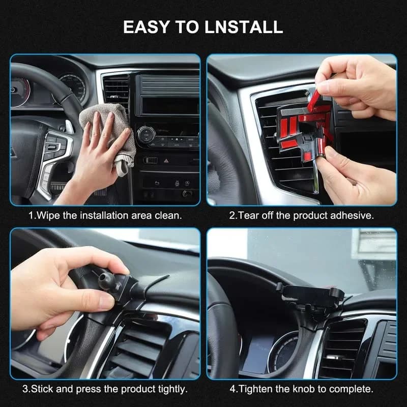 ABS Black 1Pcs For Mitsubishi L200 2019-2023 Car styling central control air outlet mobile phone stand car interior accessories