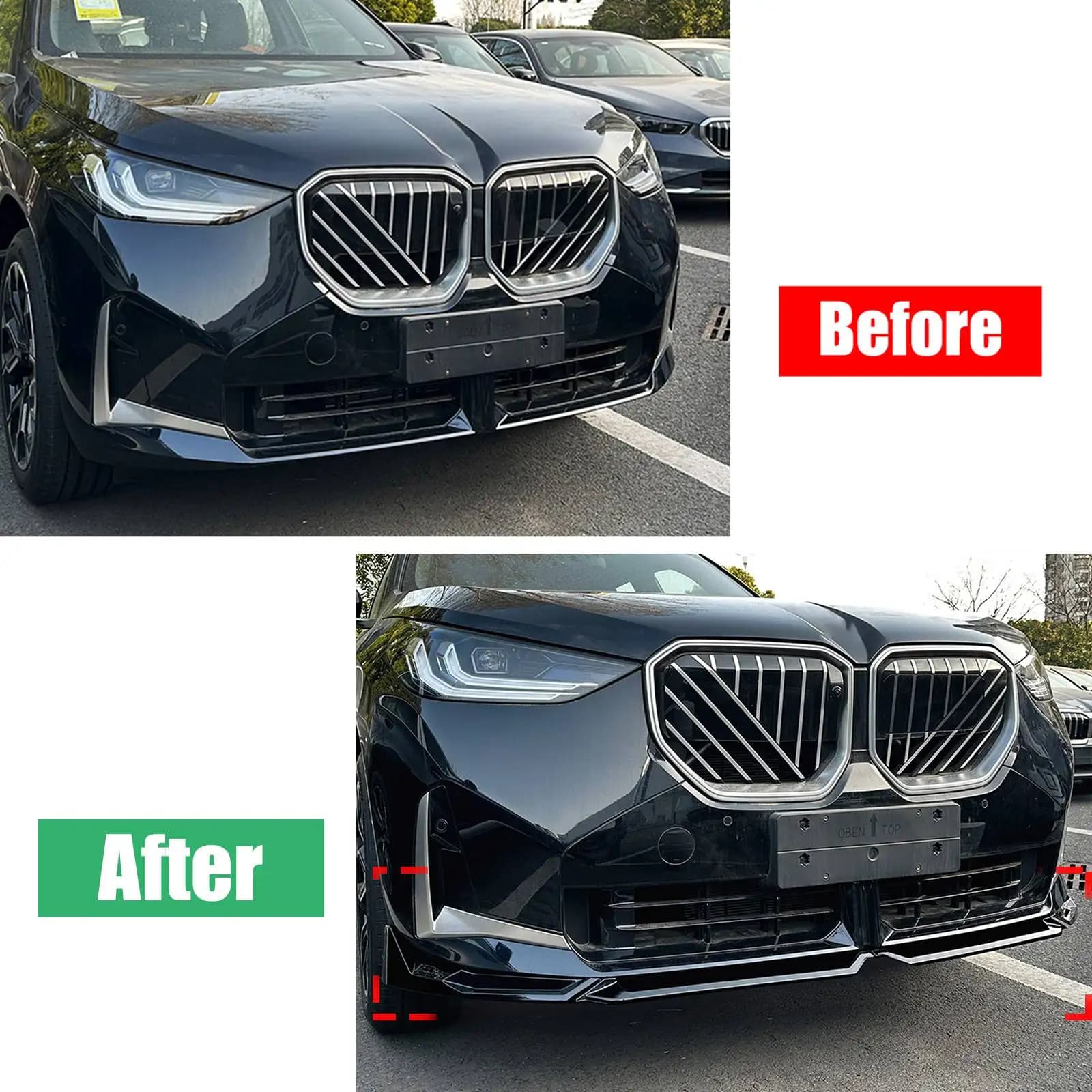 Front Lip Spoiler Front Bumper Shovel Lip Splitter Car Body Kit Exterior Modification ﻿For BMW X3 G45 M Sport 2025+