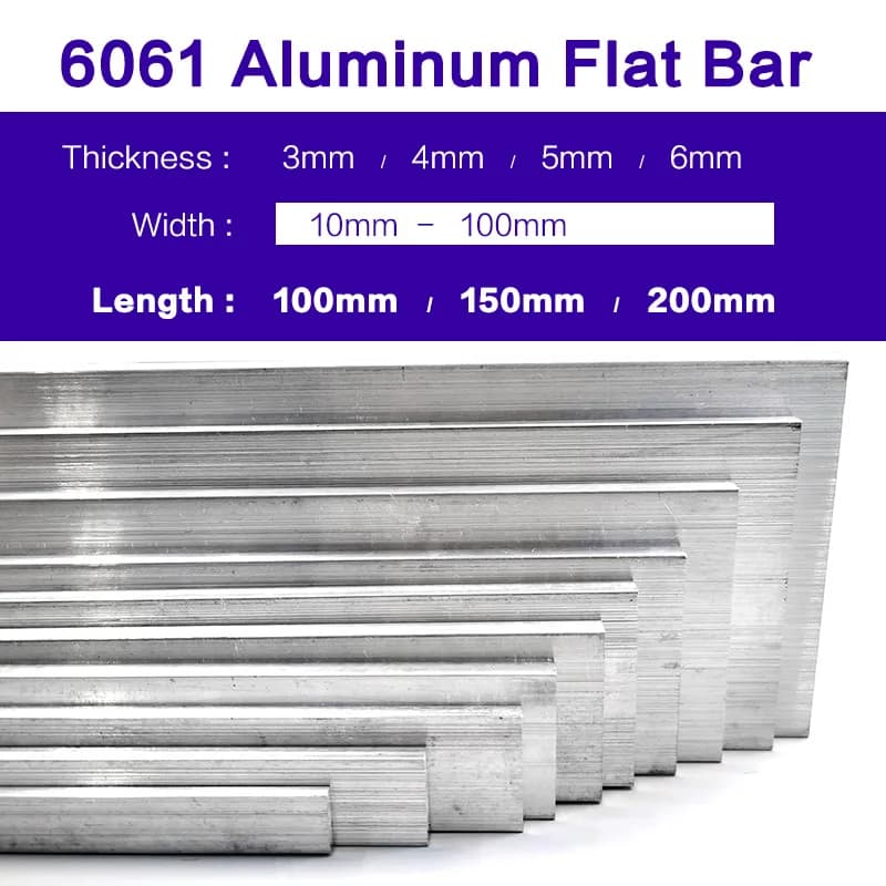 6061 Aluminum Alloy Flat Bar Thickness 3  4  5  6 mmWidth 10 15  20  25  30  40  50  60 mm Length 100mm 150mm 200m