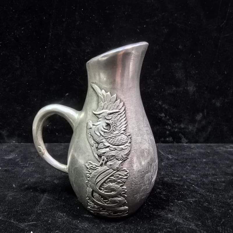 Curios Collectible Dragon and Phoenix Qianlong Era Wine Cup Home Decoration Antique Crafts