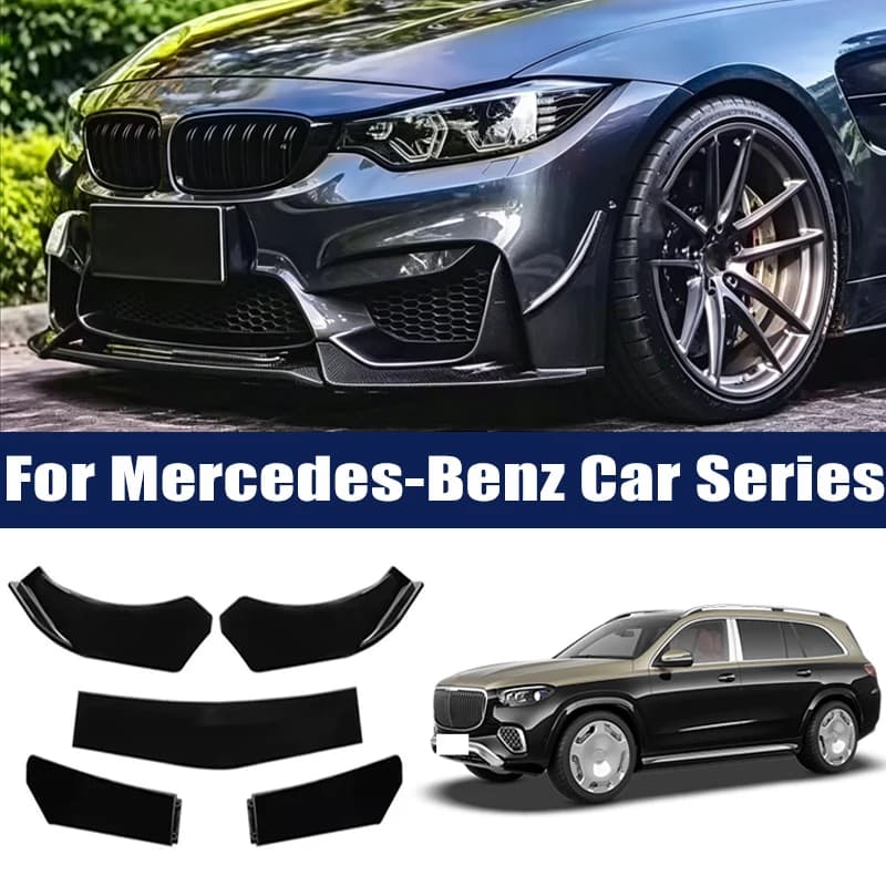 5Pcs Front Bumper Lip Body Kit, ABS Spoiler Splitter Canard For Mercedes Benz C E S GLC GLE CLA CLS A GLA GLB GLS MLK M Class