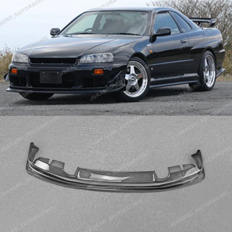 For Nissan Skyline R34 GTT (Pre-facelift) ER34 Front Bumper Lip Carbon Fiber car bodykits