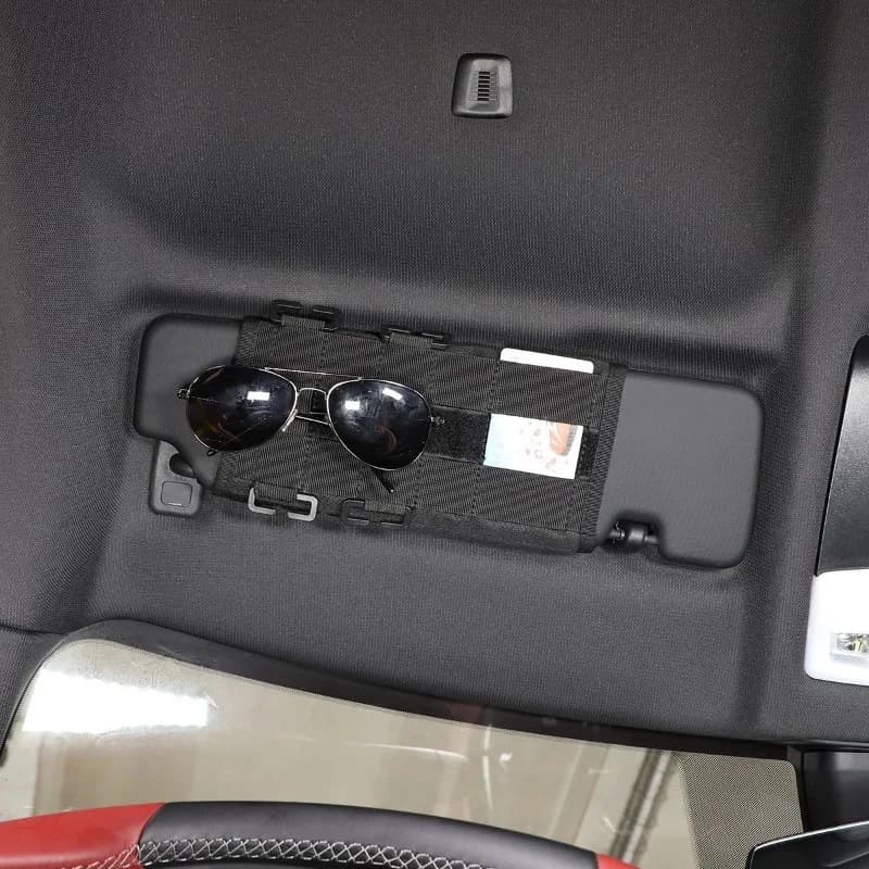 For Toyota Supra A90 2019-26 Oxford cloth Black Car Sun Visor Organizer Panel Multi-pocket Storage Bag Interior Car Accessories