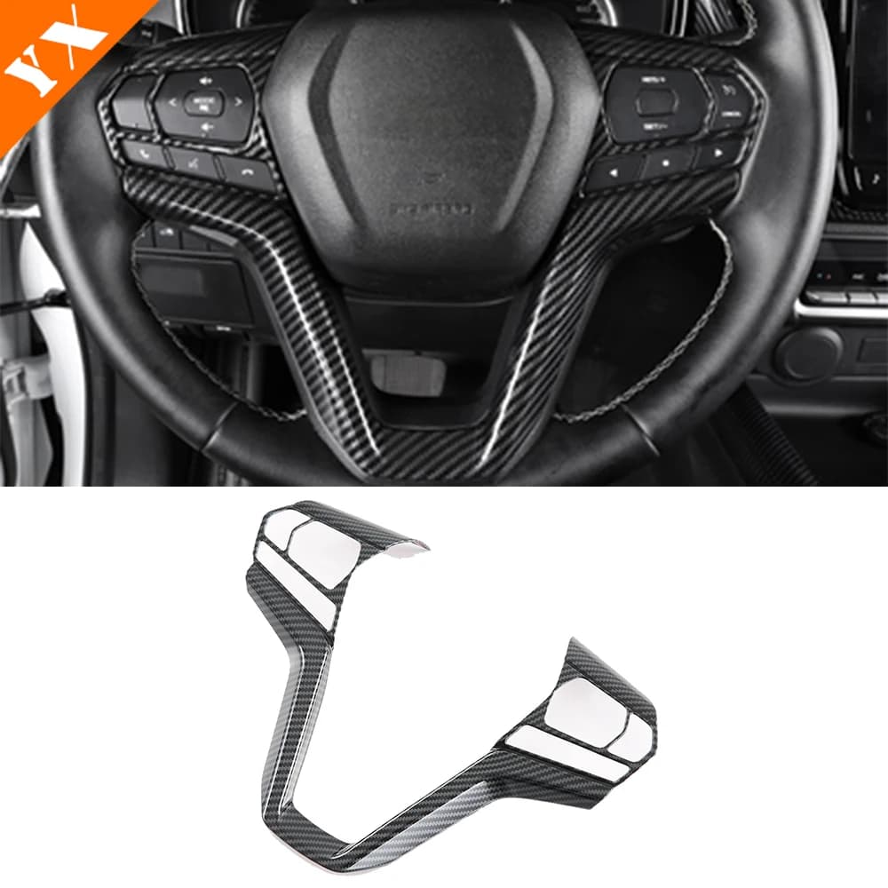 For Isuzu D MAX D-MAX Accessories 2021 2022 2023 ABS Carbon Trim Garnish Cover Car steering wheel frameswitch button decoration