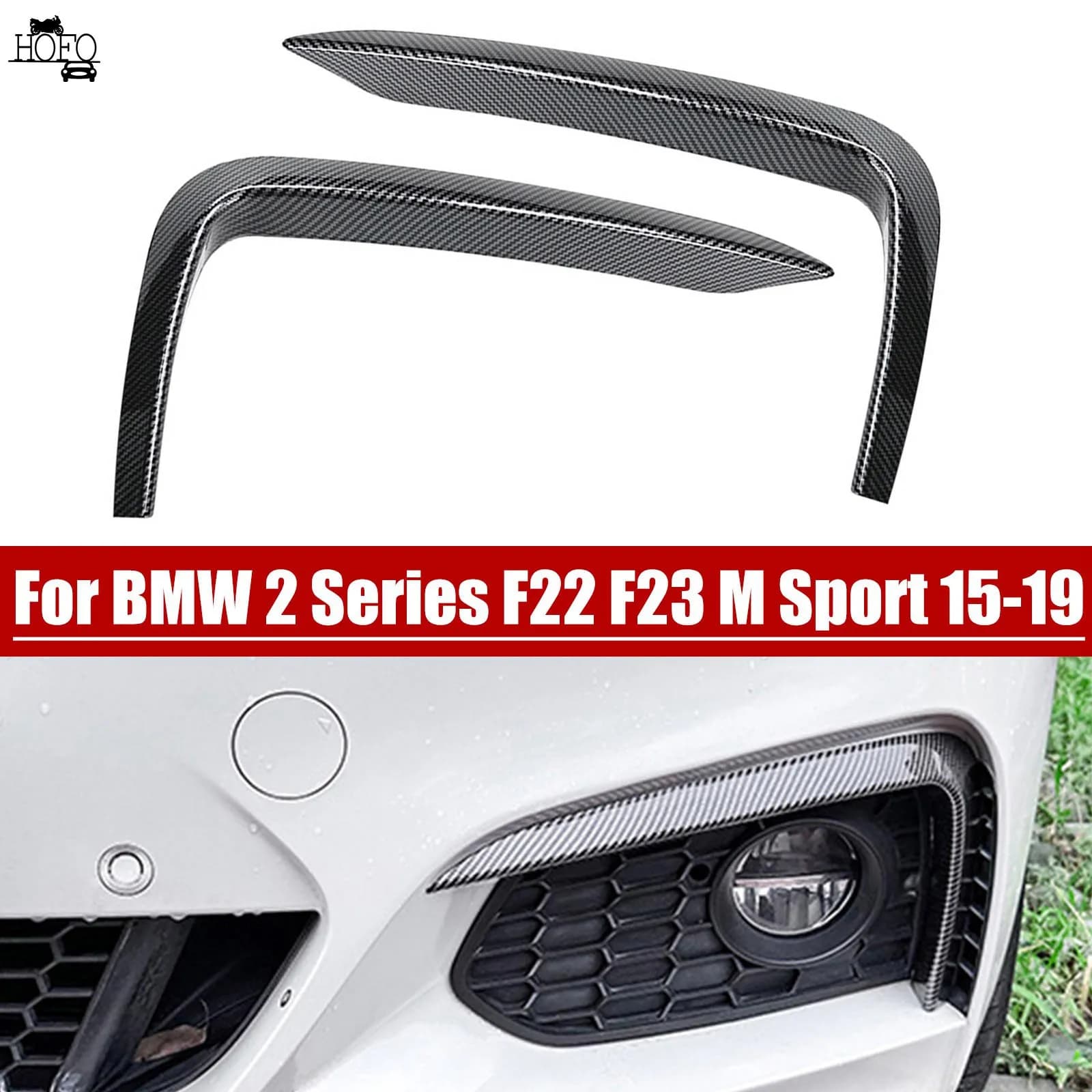 Front Bumper Spoiler Lip Splitter Chin Lip Lower Body Kit Trim Guard Plate Blade For BMW 2 Series F22 F23 M Sport 2015-2019