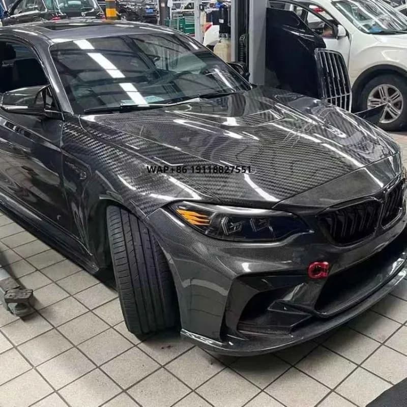 Black Gloss or Matte Auto Car Parts Dry Carbon Kit F87 M2 Hood Carbon Fiber Bonnet Engine Cover for M2 F87 2016-2020