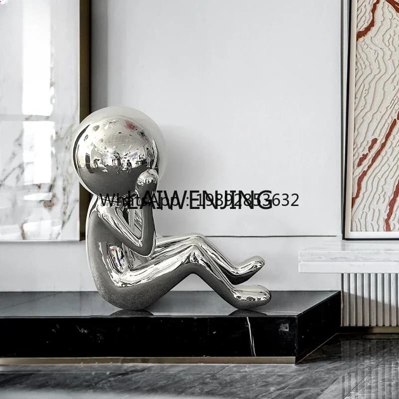 AB1  Abstract Thinking Cheek Supporting Figure Sculpture Decorative Art Ornament