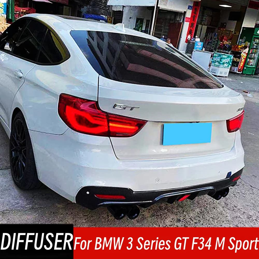 For BMW 3 Series GT F34 M Sport 4 Door 2014-2018 Rear Bumper Diffuser Lip Spoiler Splitter Car Exterior Tuning Accessories Part