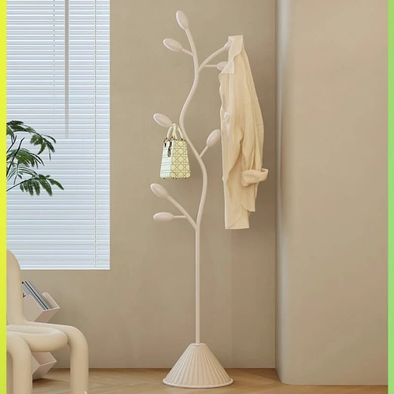 cream style floor-to-ceiling home bedroom does not take up space, hanging, entrance vertical tree branches, olive coat racks