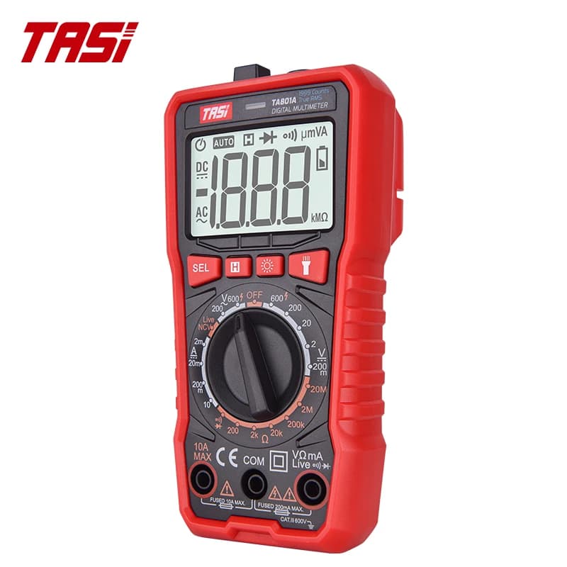 TASI TA801A/B/C Digital Multimeter LCD Display AC Voltage Built in Flashlight Household Digital Multimeter OHM NCV Voltage Meter